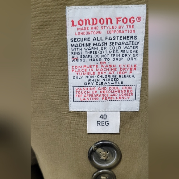 Men's Double Breasted London Fog Trench Coat 42 Regular - Picture 5 of 7